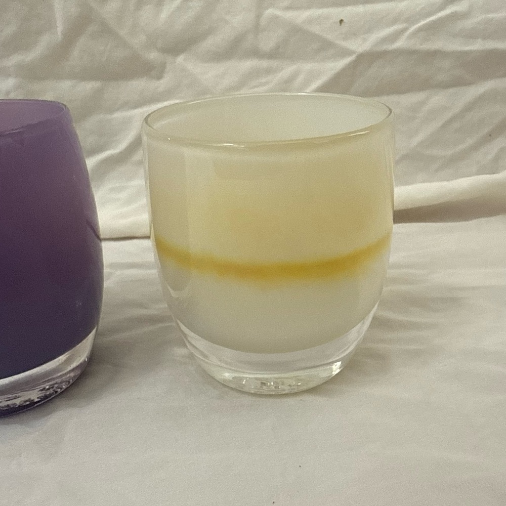 Cream (Angel) Glass Candle Holder